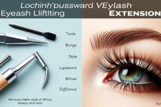 Szempilla lifting eszközök és ívelt szempilla példája