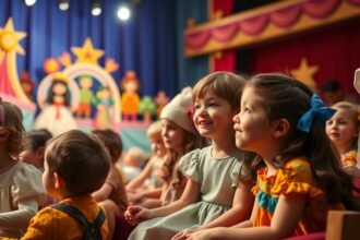 Gyerekek színházi előadáson, vidám és interaktív élmény