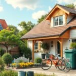 Fenntartható életmód terasz és kert napelemes házzal