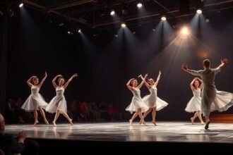 Kortárs tánc és balett előadás kezdőknek, látványos mozdulatokkal.