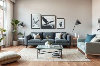 Stílusosan berendezett nappali IKEA bútorokkal és dekorációval