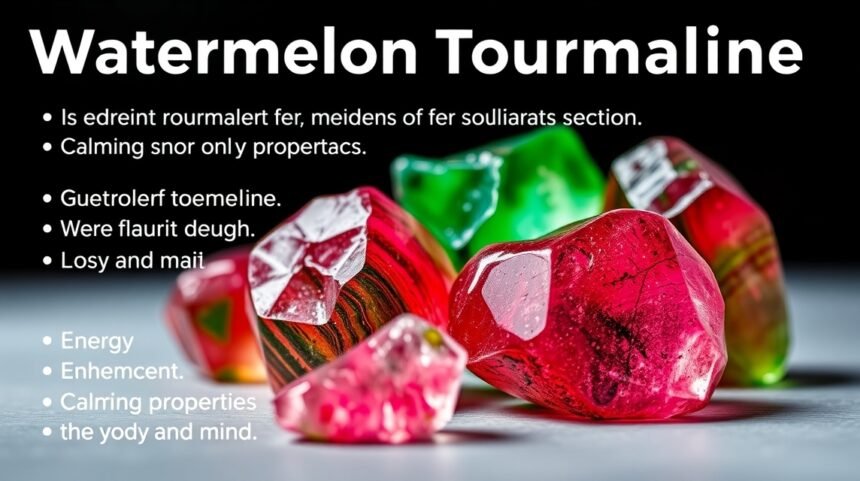 Dinnye turmalin kristályok, amelyek energiát és stresszoldást kínálnak.