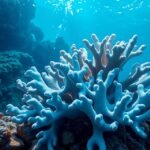 Kék korall az óceán mélyén, amely gyógyító hatásáról ismert.