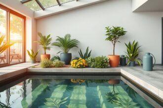 Környezetbarát otthoni környezet szennyvíztisztítóval és növényekkel