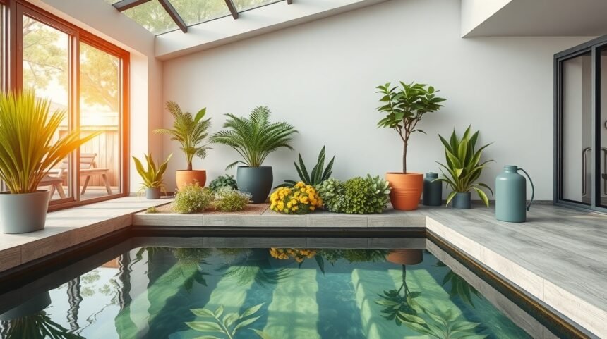 Környezetbarát otthoni környezet szennyvíztisztítóval és növényekkel