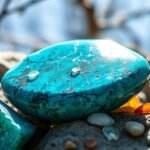 Krizokolla kövek természeti környezetben napsütésben