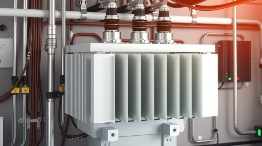 Elválasztó transzformátor elektromos rendszerekhez, zavarszűrés és biztonság növelése érdekében.