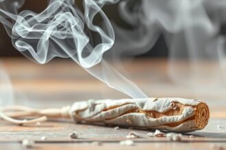 Fehér zsálya füstölő füstje, energetikai tisztításra