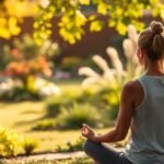 Magne B6 étrend-kiegészítő stresszcsökkentéshez, meditáló nő a természetben