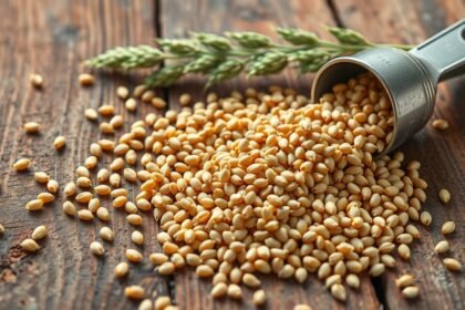 Vadkölest szemek és kalász, egészséges gabona az étrendhez.