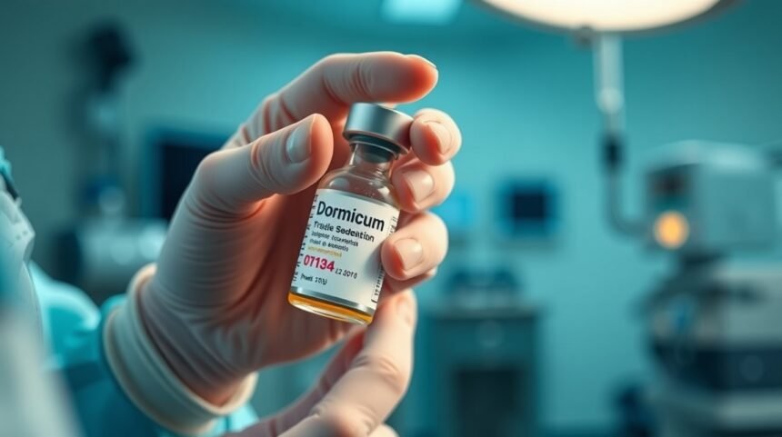 Dormicum injekciós üveg orvosi környezetben