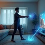 A Kinect technológia mozgásérzékelése a játékkonzolon.