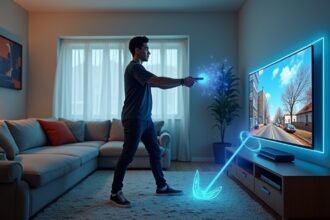 A Kinect technológia mozgásérzékelése a játékkonzolon.