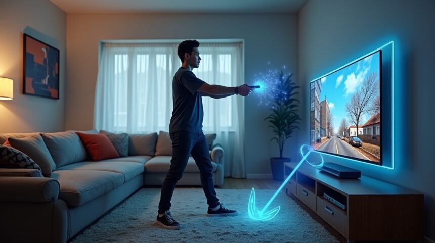 A Kinect technológia mozgásérzékelése a játékkonzolon.