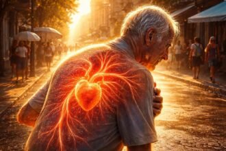 Hőségben futó ember, megemelkedett pulzus és terhelt szív, változó vérnyomás